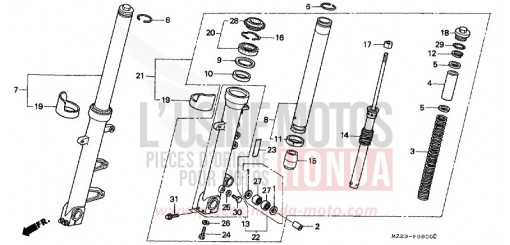 FOURCHETTE AVANT CBR1000FP de 1993